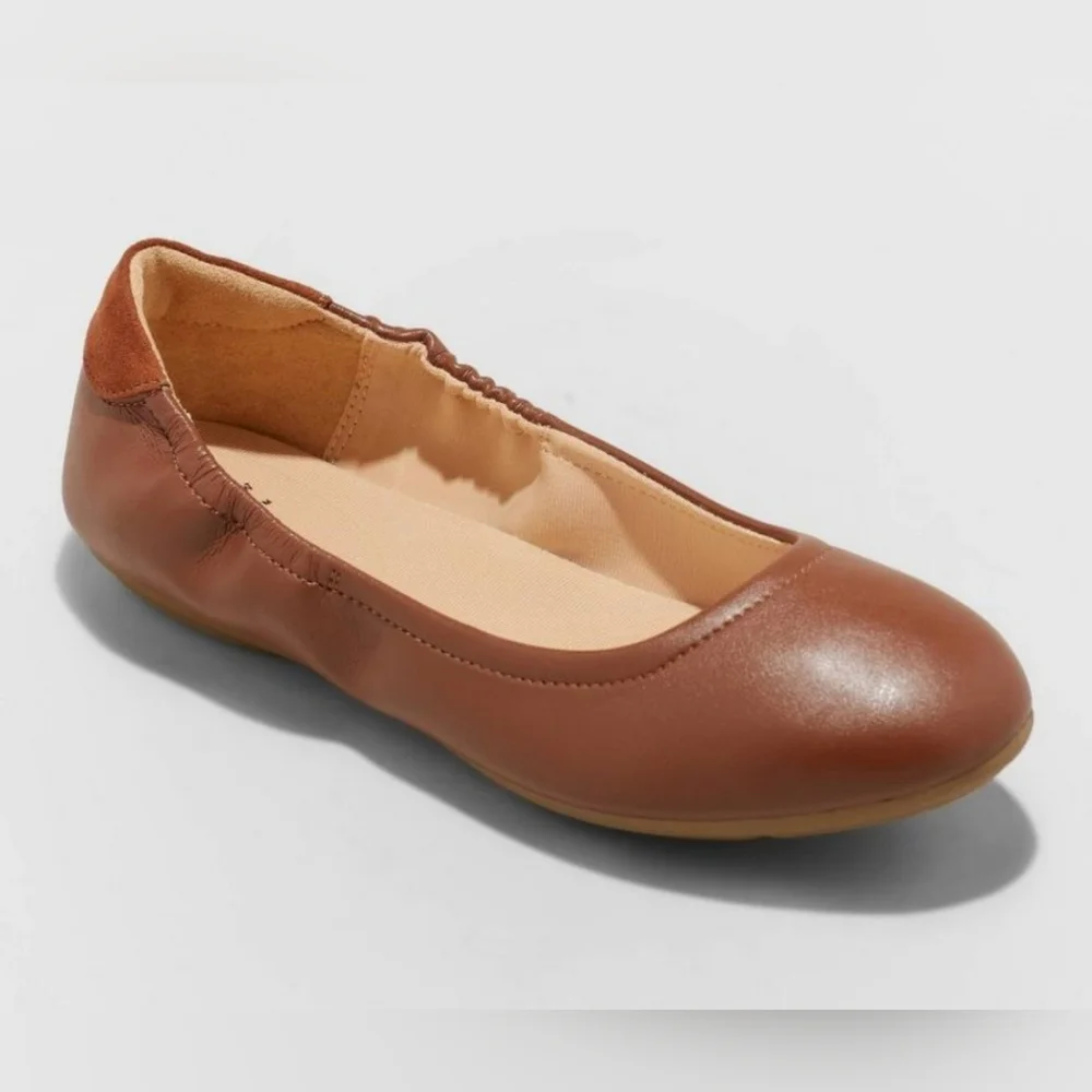 A New Day Women's Meredith Ballet Flats, Cognac - Picture 1 of 7